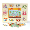 Montessori Wooden Puzzles Hand Grab Boards