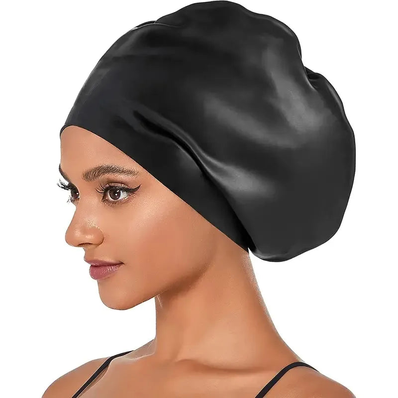 Silicone Extra Large Swimming Cap for Long Hair Braid Waterproof