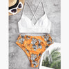 Two Piece Flower Print Swimsuit