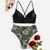 Two Piece Flower Print Swimsuit