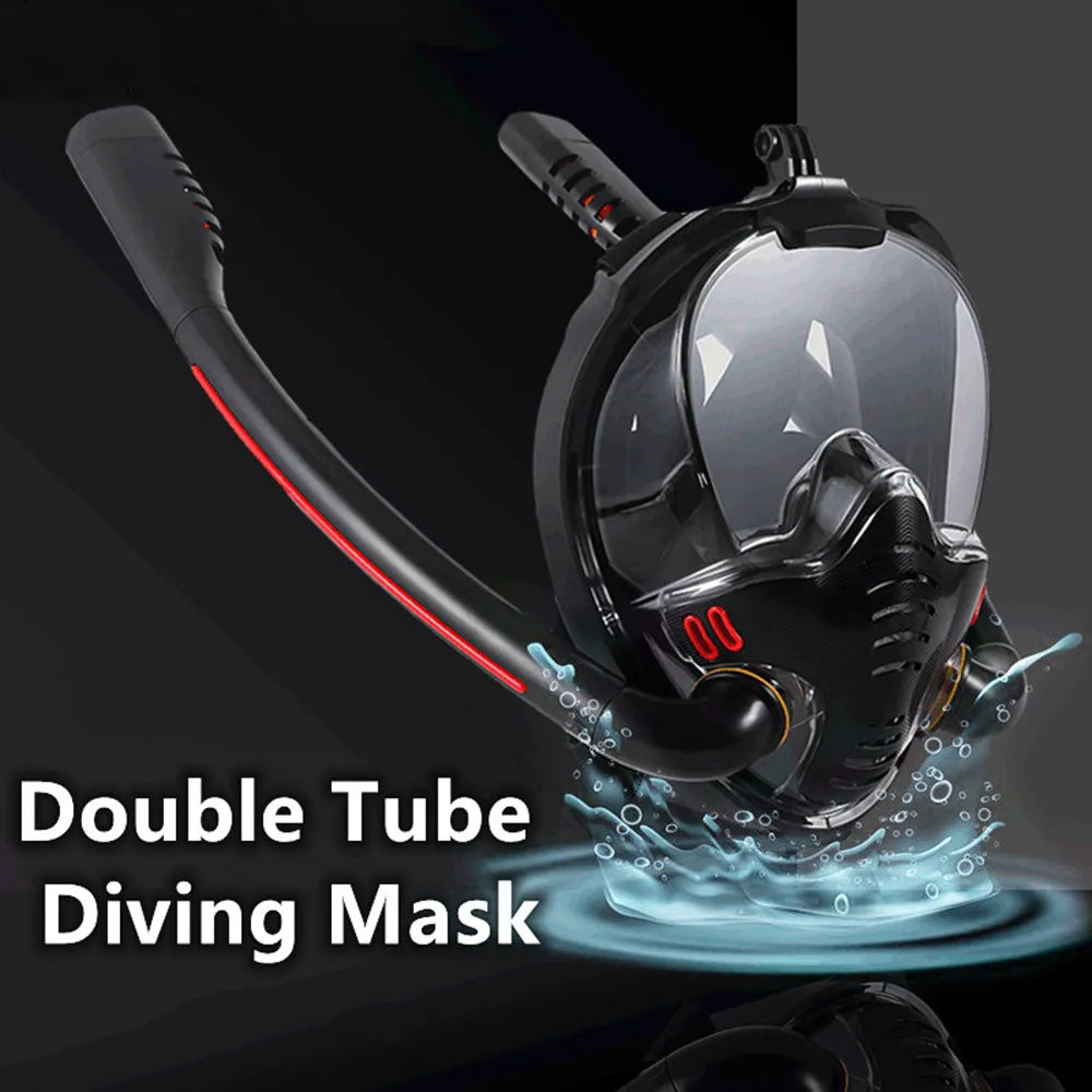 Snorkeling Mask Double Tube Silicone