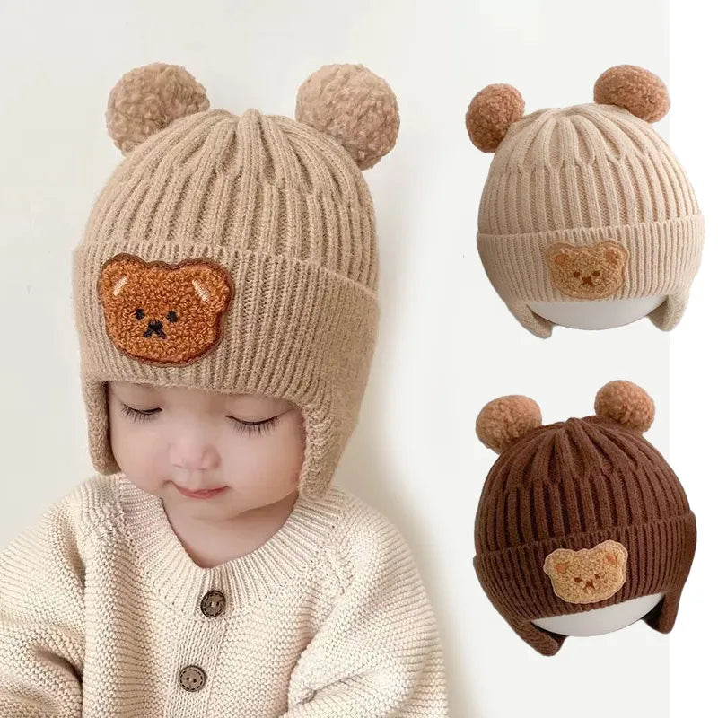 Korean Knitted Baby Cap With Earflaps