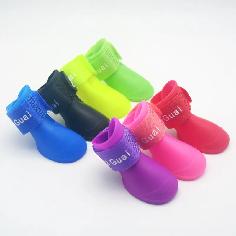 Pet rain shoes dog cat anti-slip rubber boot