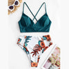 Two Piece Flower Print Swimsuit