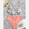 Two Piece Flower Print Swimsuit